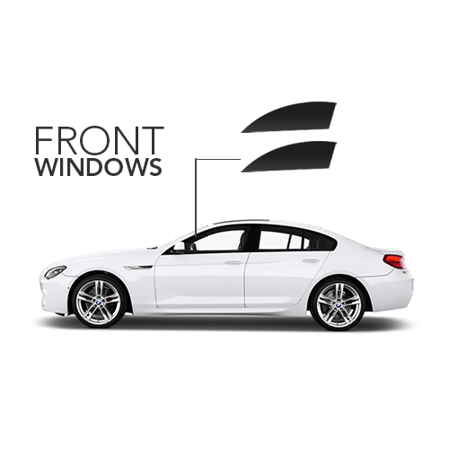 “Sedan Front Window Tint – 2 Front Windows XPEL Color-Stable Protection”