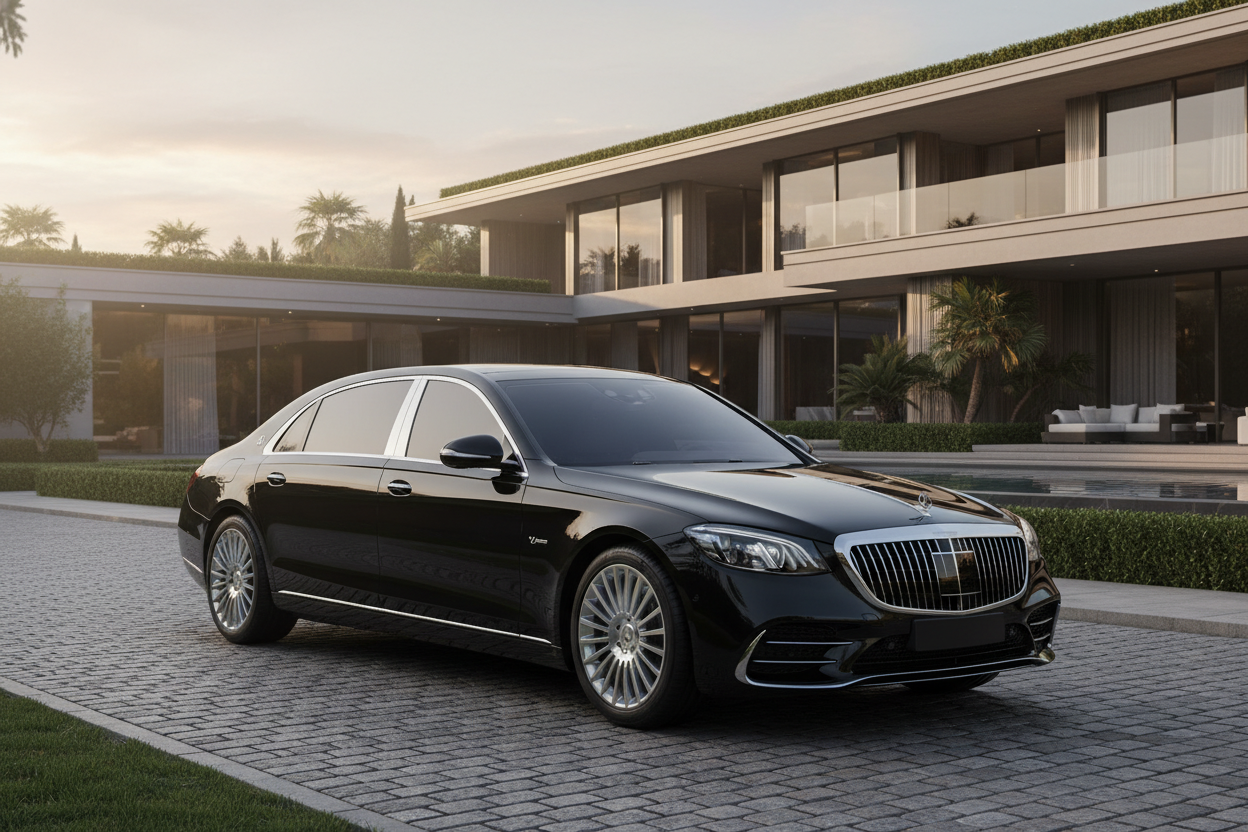 a maybach with dar windows