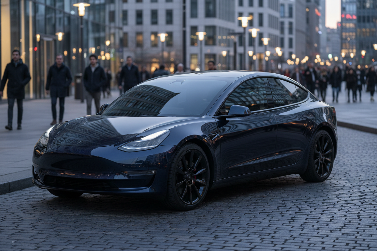 tesla model 3 with dar window tint