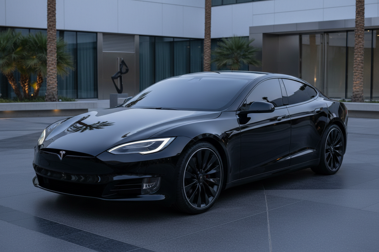 tesla model s with dark windows